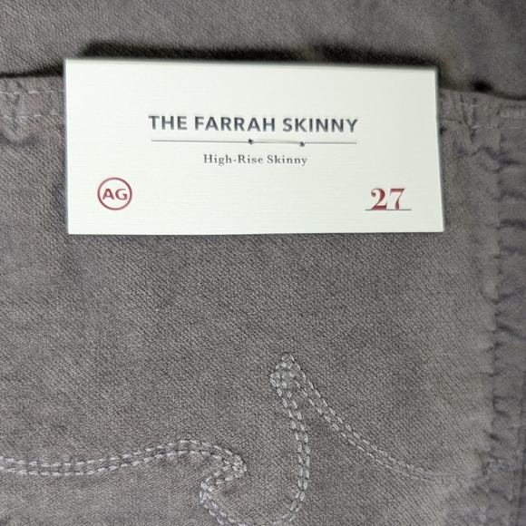 AG Adriano Goldschmied The Farrah High Rise Skinny Jeans Gray Corduroy NWT 27 - Picture 5 of 8